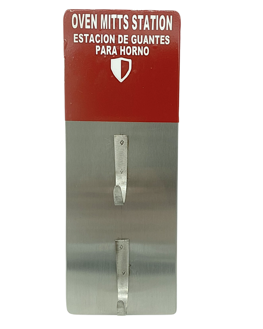 Oven Mitt Storage Station – Stainless Steel, Holds 2 Pairs (Made in USA)