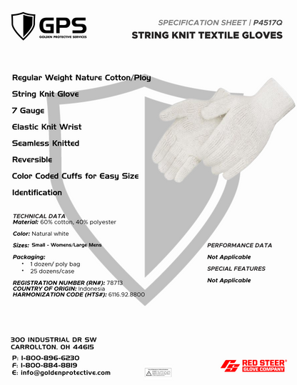 P4517Q - Cotton Knit Textile Gloves