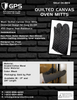 Black Quilted Canvas Oven Mitts, 450 Degree Heat Resistance, Sold By Pair 17 abd 24