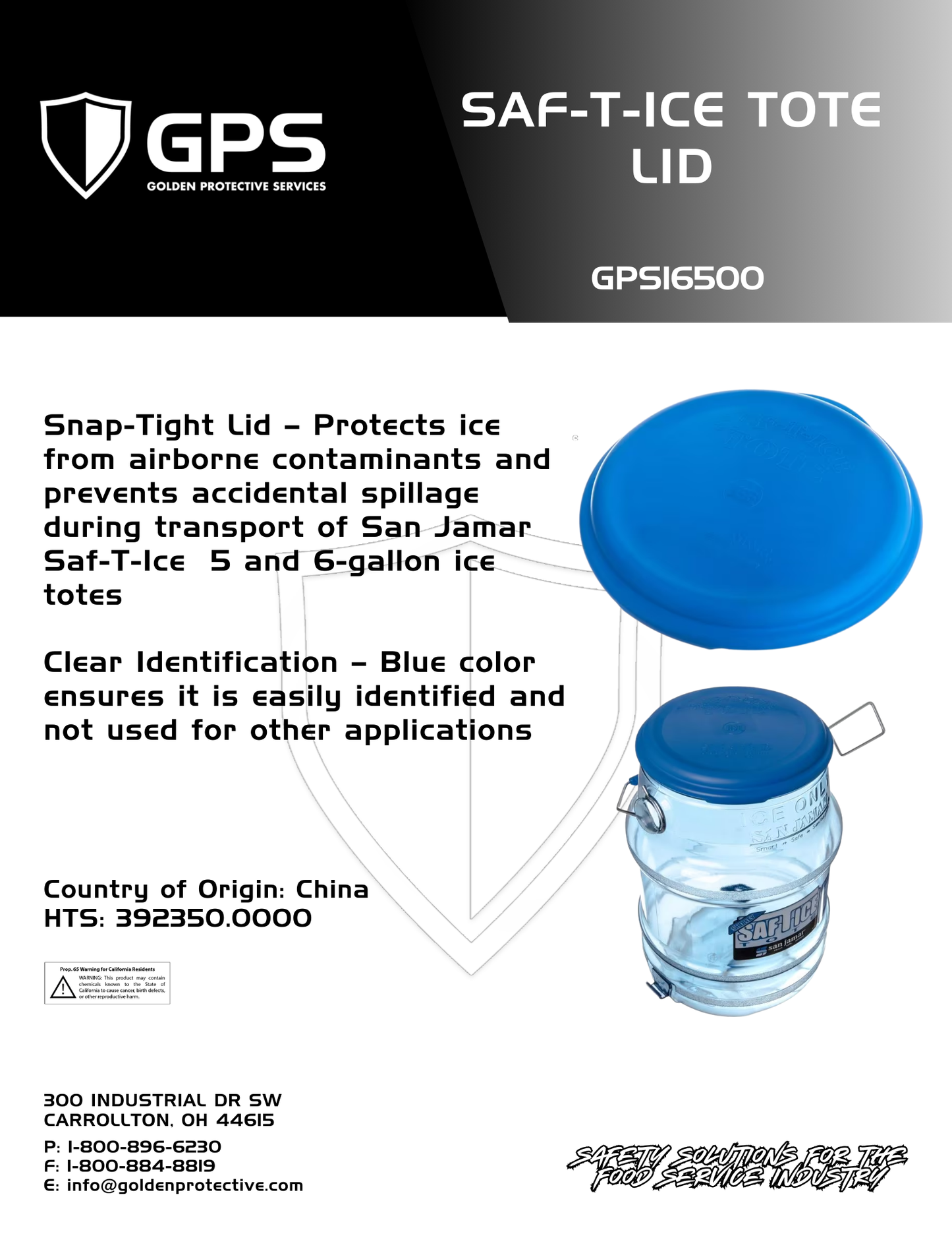 SAF-T-ICE TOTE LID