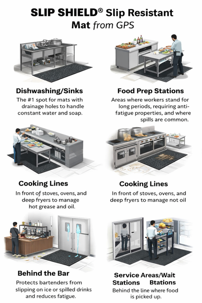 FM-025 Slip Shield™ Mat | Slip-Resistant Kitchen Floor Mat 3' x 5'