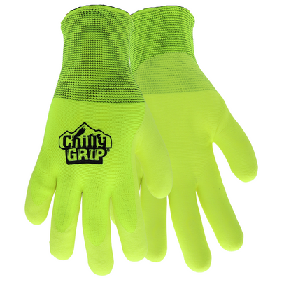 Chilly Grip Water Resistant Hi-Vis Yellow Thermal Lined Gloves