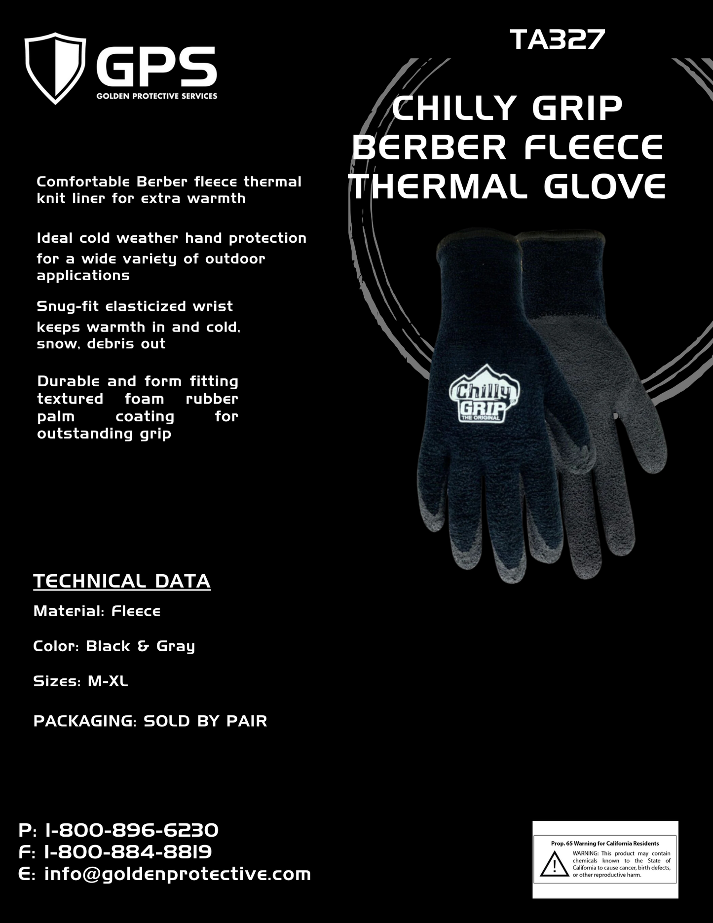 Red Steer TA327 Chilly Grip Berber Fleece Thermal Multi-Purpose Gloves