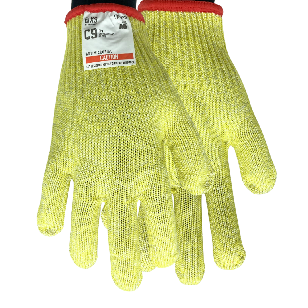 C9 Cut Resistant 10 Gauge Yellow Glove, Antimicrobial