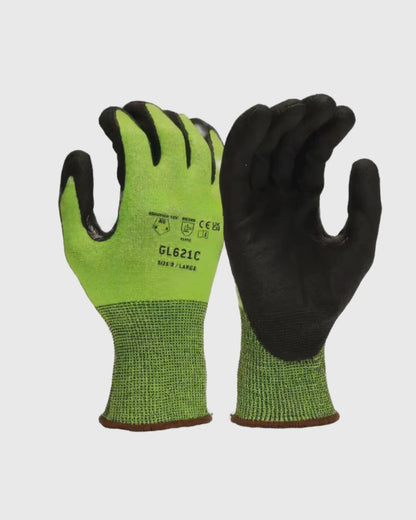 GL621C A5 Cut Resistant Gloves | Level 6 Abrasion | Nitrile Grip Gloves