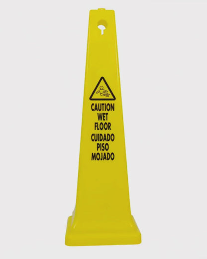 36 Inch Bilingual Wet Floor Cone | High Visibility Safety Cone 9098