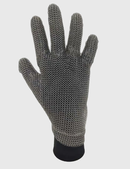 M1160 5-Finger Steel Mesh Glove with Clip – Wrist Length | Cut & Knife Resistant | XXS–XXL
