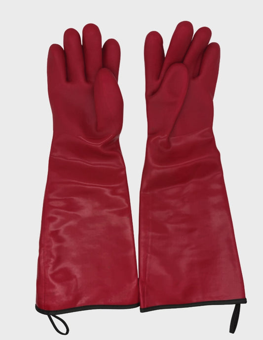 Oil Shield® 99215R 21" RED PVC-Coated Heat Resistant Gloves with Antimicrobial Liner