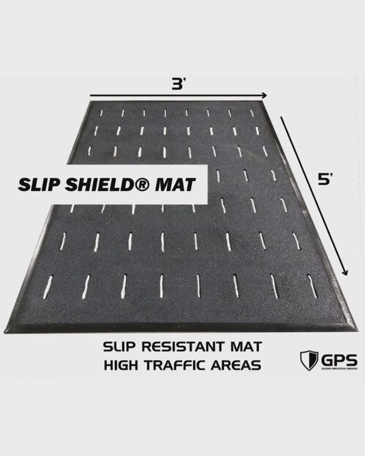 Slip Shield™  3' x 5' Slip Resistant Grit Top Mat with Drainage Slots by GPS