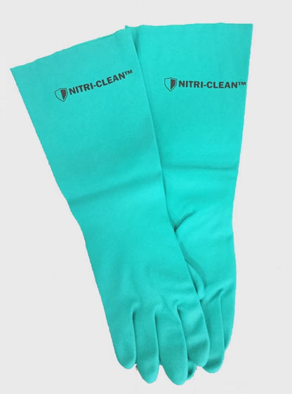 Nitri-Clean™, Green Nitrile Dishwashing Gloves, 22 mil, 18" - Sizes S-XXL