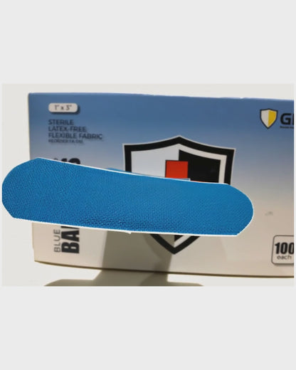 Blue Adhesive Bandages 1" x 3" - 100/Box