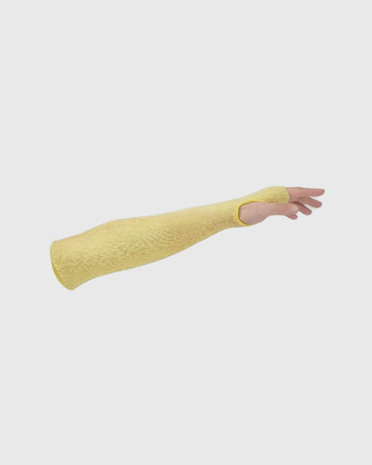 Yellow Cut Resistant Thermal Sleeve with Thumb Slot | 09MSKV 14, 18, 22" Lengths
