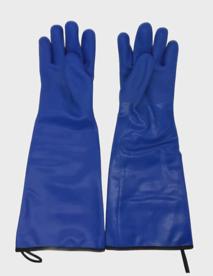 Oil Shield® 99215B 21" BLUE PVC-Coated Heat Resistant Gloves with Antimicrobial Liner