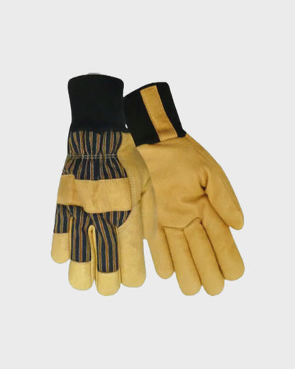 59260 Black/Yellow Pigskin Driver’s Gloves – Thermal Lined – Wing Thumb