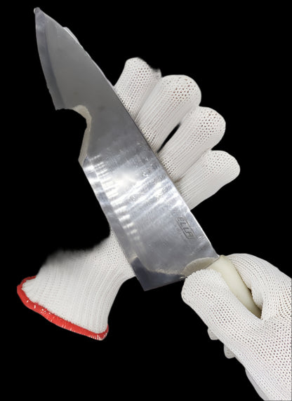 C9, 10 Gauge Cut Resistant White Glove with Hang Up Loop, ANSI Cut Level 7 - Sizes XXS-XXL