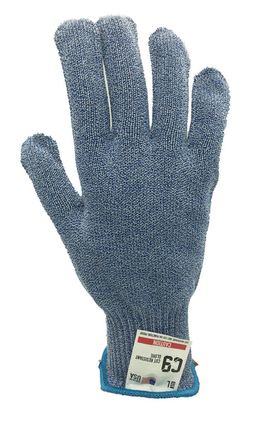 C9 Cut Resistant 10 Gauge Blue Glove, Antimicrobial, Size Large, Sold by Each