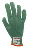 C9 Cut Resistant 10 Gauge, ANSI 6 Green Glove, Antimicrobial, Sizes S-L, Sold by Each