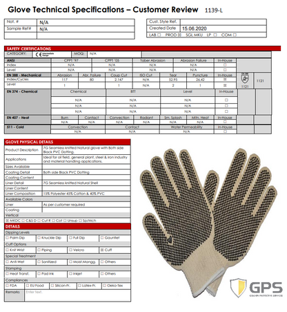 Cotton String Knit Glove, Two Sided PVC Dots, Standard Weight