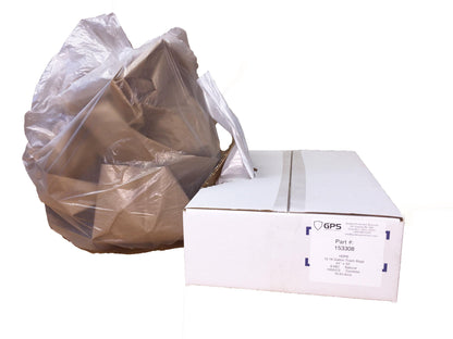 Clear Trash Can Liners, 12-16 Gallon, 24" x 33", 8 MIC, 1000 Per Case - GPSFoodService