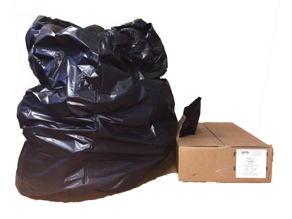 55 Gallon Trash Bags, Black, 22" x 16" x 58", 100 Per Case - GPSFoodService