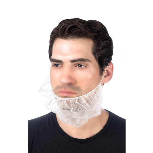 24" Beard Cover White - 1000/Case - GPSFoodService