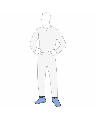 Disposable Shoe Cover, Blue, Elastic Top, 16"