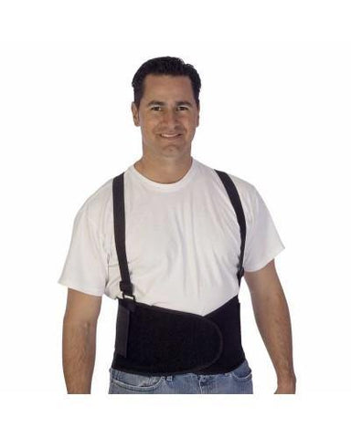 Detachable Suspenders Back Support Belt, Black, Sizes M-XXL