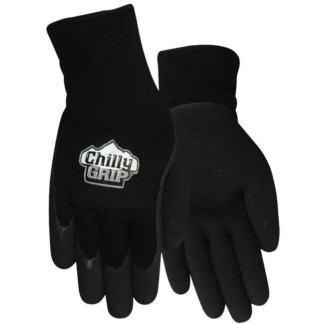 Red Steer A314, Chilly Grip Foam Latex Glove, Black, Sizes S-XL - GPSFoodService