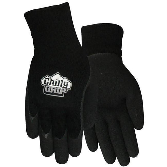 Red Steer A314, Chilly Grip Foam Latex Glove, Black, Sizes S-XL - GPSFoodService