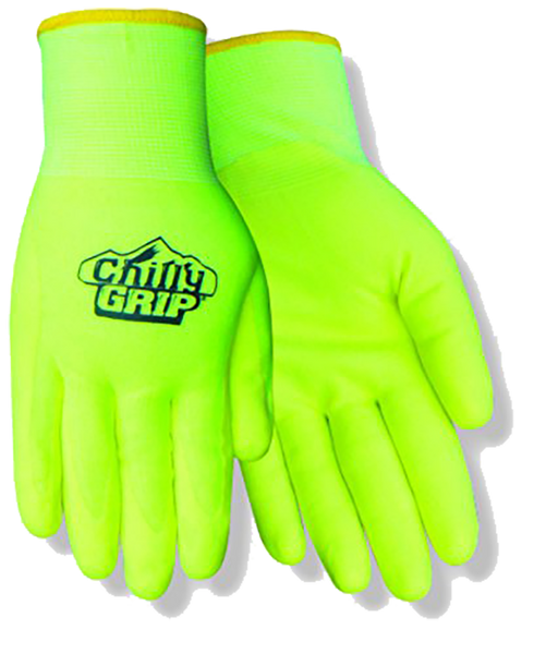 Chilly Grip TA319 Water Resistant Hi-Vis Yellow Thermal Lined Gloves, Sizes M-XXL