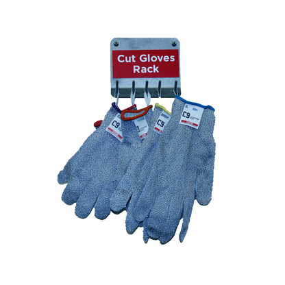 C9, 10 Gauge Cut Resistant Grey Glove w/Hang Up Loop ANSI Cut Level 7 - Sizes XXS-XXL