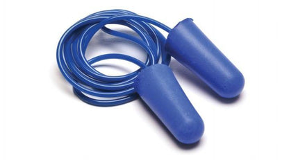 Blue Metal Detectable Ear Plugs, Corded - 100 Pair/Box - GPSFoodService