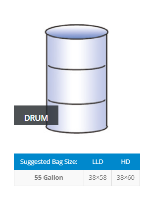 55 Gallon Trash Bags, Black, 36" x 58"