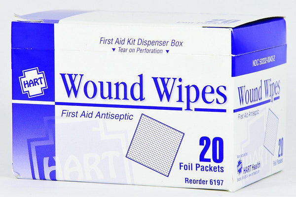 Antiseptic Wipes, Wound Wipes - 20/Box