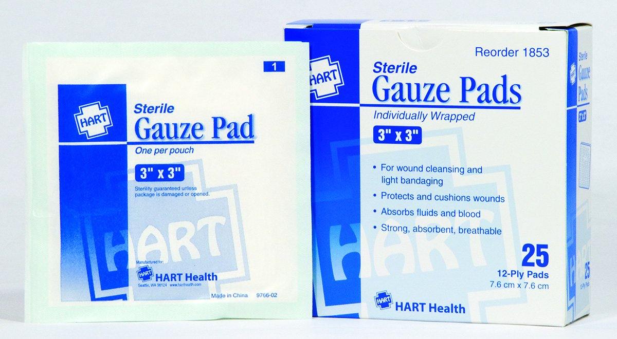 Sterile Gauze Pad 3" x 3" - 25/Box - GPSFoodService