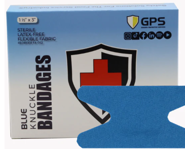 Knuckle Bandage Blue , 1 1/2" x 3"- 40/Box