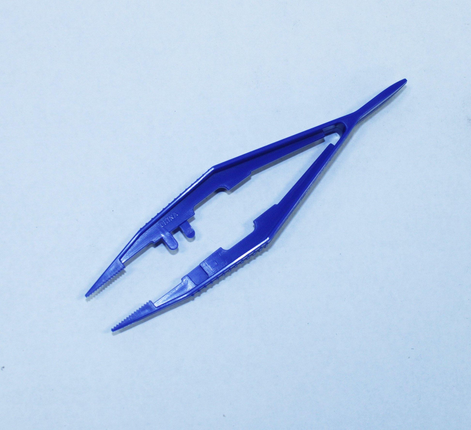 First Aid Tweezers, Blue, Flexible - GPSFoodService