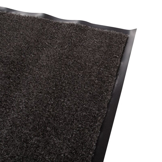 Olefin Indoor Carpet Charcoal Grey 2' x 3', Slip Resistant, Food Service Safety - GPSFoodService