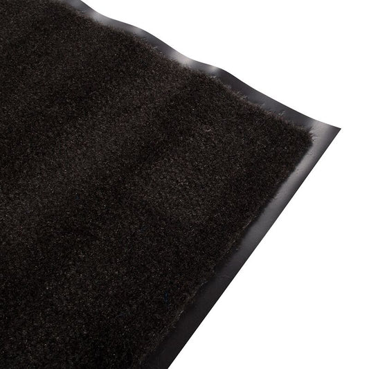 Olefin Indoor Carpet Smoke Black 3' x 5', Slip Resistant, Food Service Safety - GPSFoodService