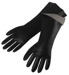 PVC Smooth 18" Interlocked Lined Gloves - Size Large - GPSFoodService