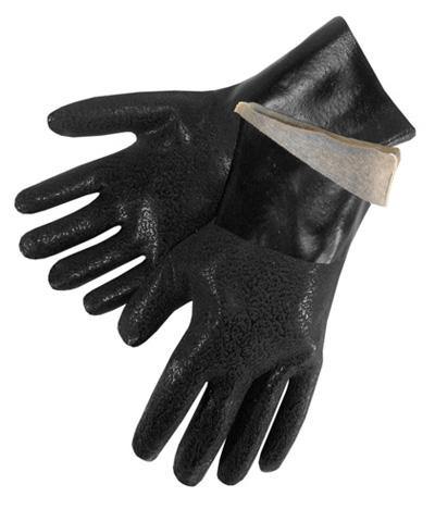 PVC Smooth 14" Interlocked Lined Gloves - Size Large - GPSFoodService