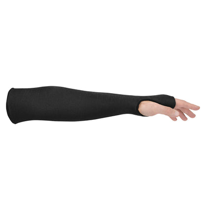 14" Kevlar® Cut Resistant Sleeve with Thumbslot, Thermal Protection, Sold By Each, Black - GPSFoodService