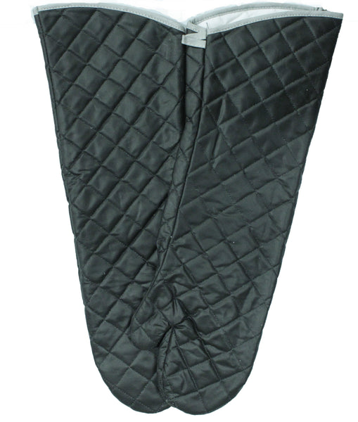 Black Quilted Canvas Oven Mitts, 450 Degree Heat Resistance, Sold By Pair 17 abd 24