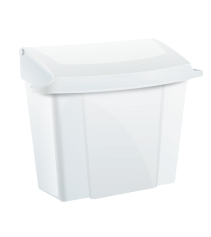 Sanitary Napkin Receptacle - White Plastic - Each with Insert