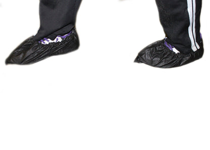 Slip Resistant Shoe Covers Black - 75 Pair/case - GPSFoodService