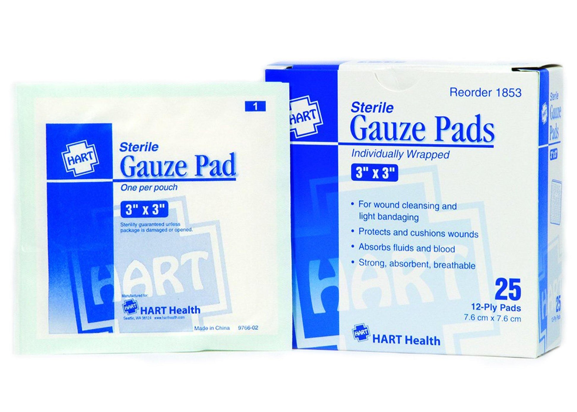 Sterile Gauze Pad 3" x 3" - 25/Box - GPSFoodService