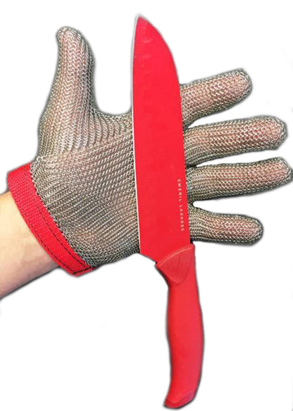 Steel Mesh Glove with Strap, Stainless Steel - Sizes XXS-XXL - GPSFoodService