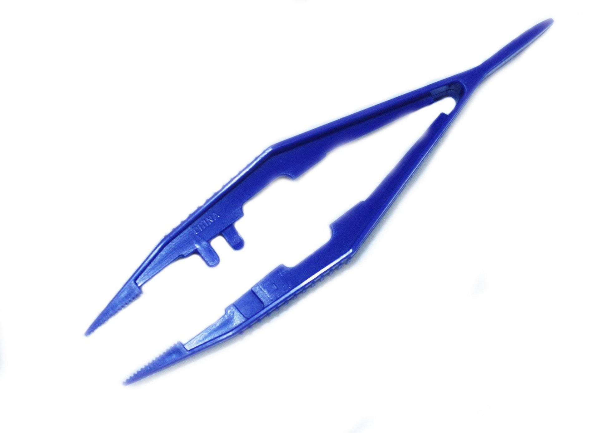 First Aid Tweezers, Blue, Flexible - GPSFoodService
